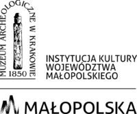 Logotyp z napisem "Muzeum Archeologicznego w Krakowie", oraz kolejnym napisem "Instytucja Kultury Województwa Małopolskiego".